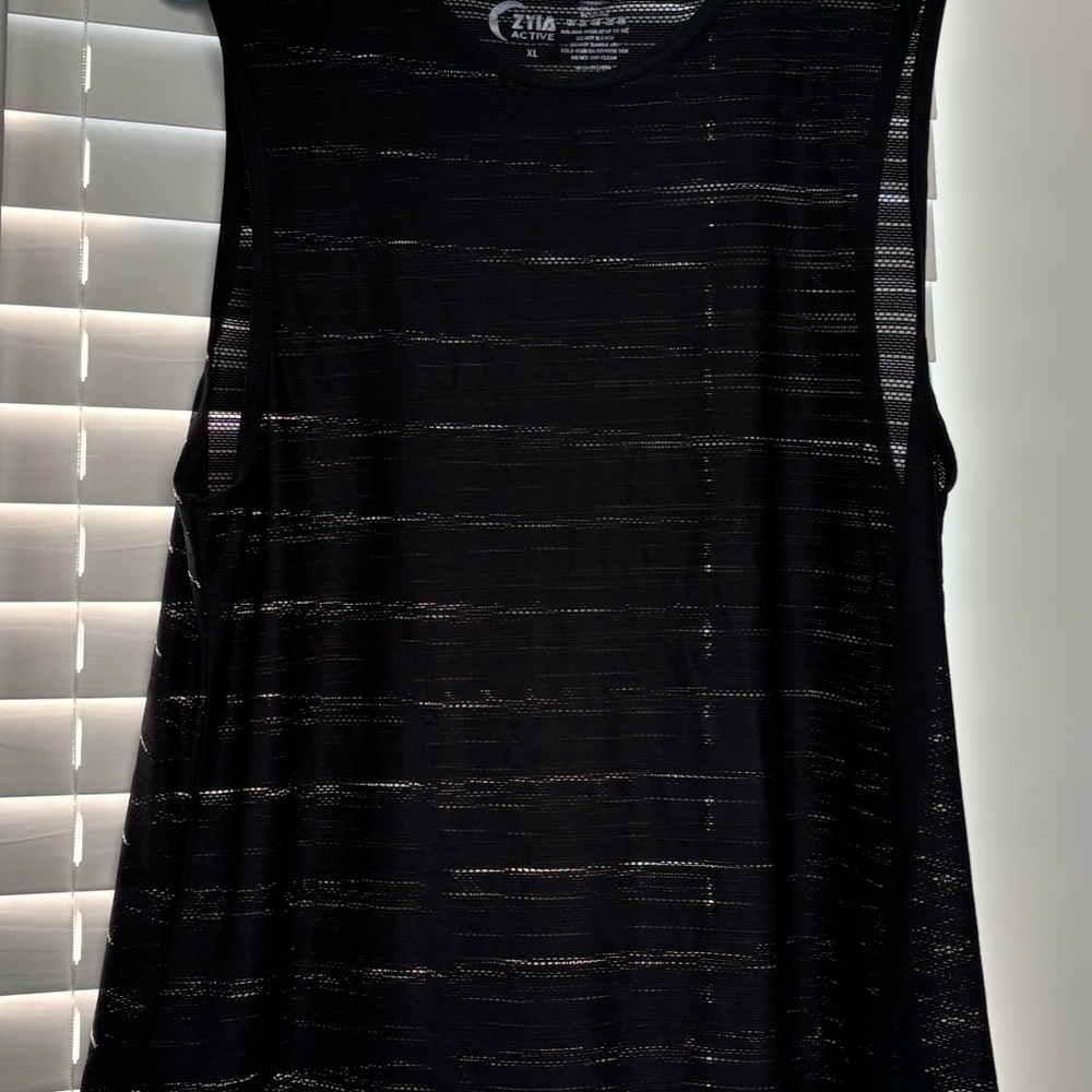 ZYIA Women's Black Mesh Tank Top